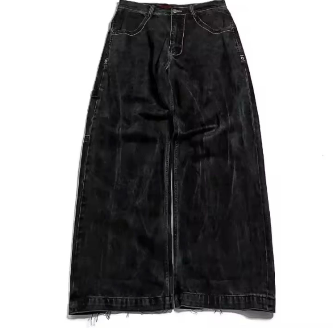 Grunge Black Denim Skull Jeans