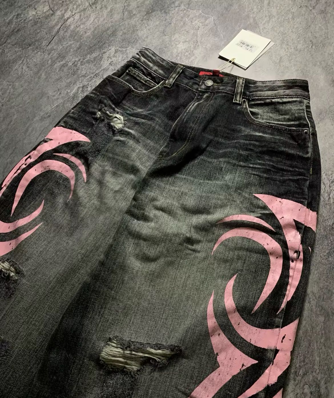 Pink Flaming Baggy Pants