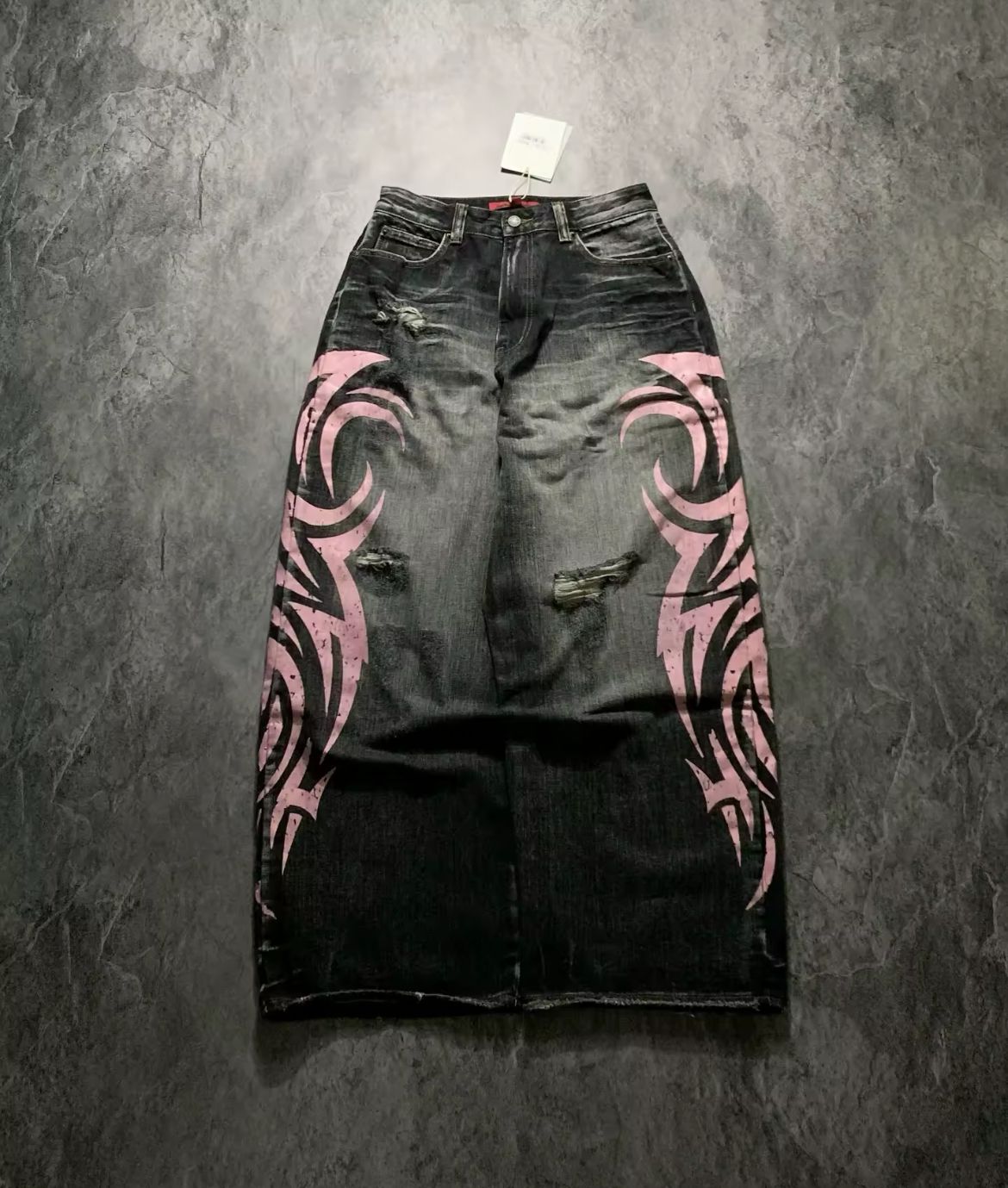 Pink Flaming Baggy Pants